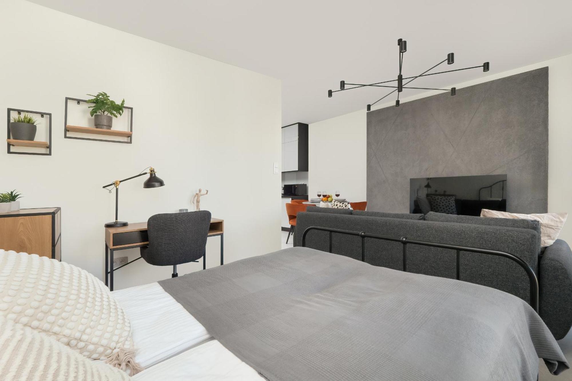 Luksusowe Studio W Lodzi Z Biurkiem, Balkonem I Klimatyzatorem By Renters Prestige エクステリア 写真