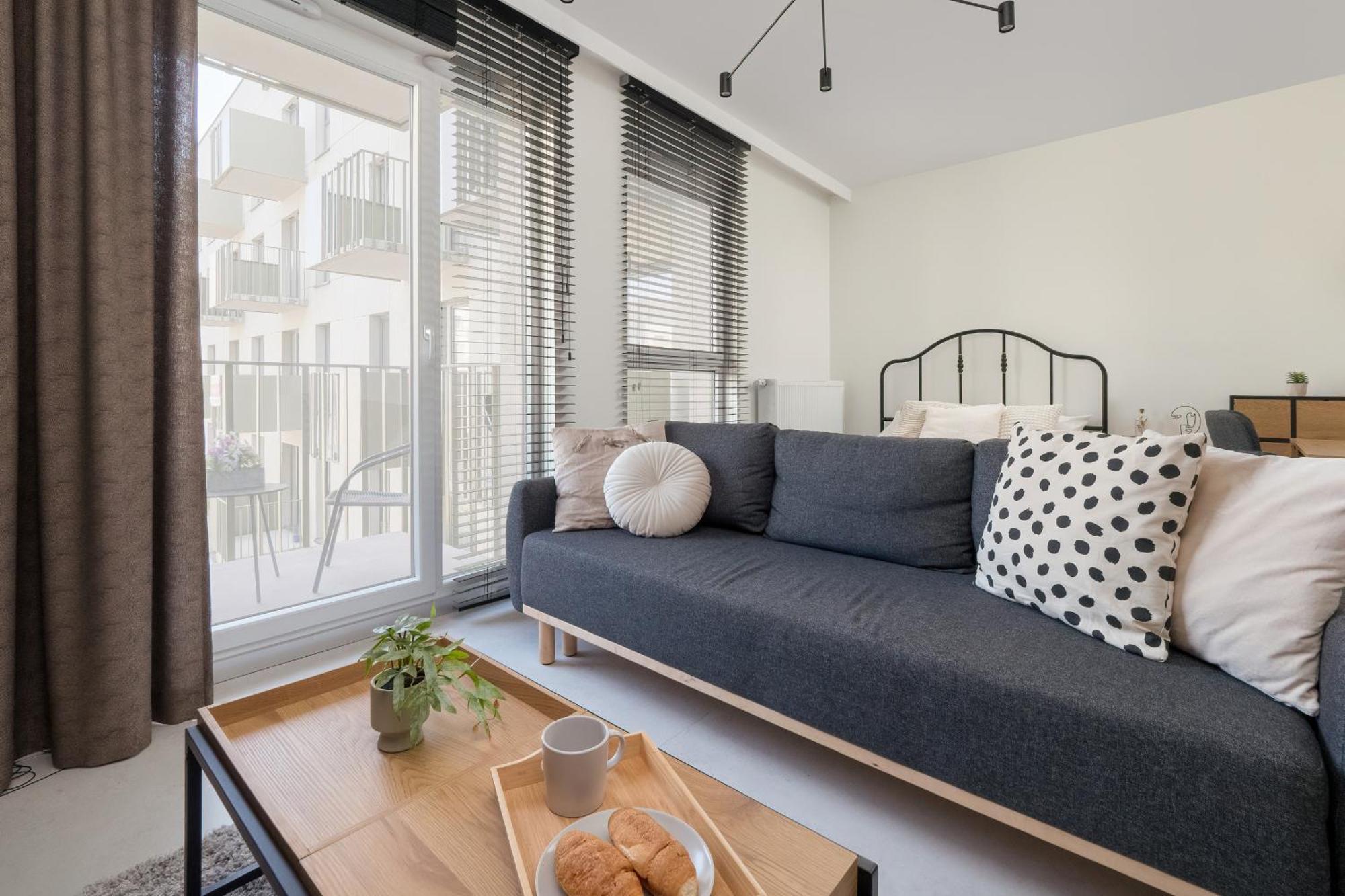 Luksusowe Studio W Lodzi Z Biurkiem, Balkonem I Klimatyzatorem By Renters Prestige エクステリア 写真