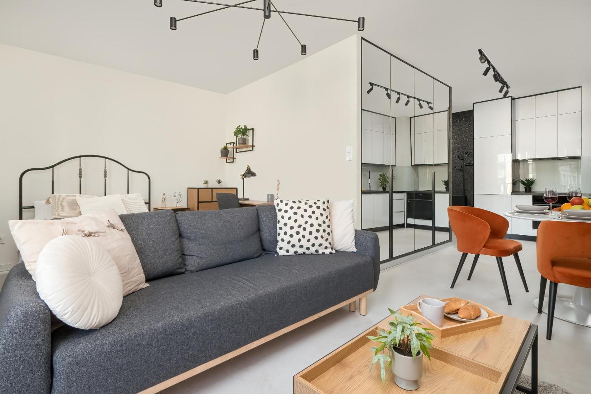 Luksusowe Studio W Lodzi Z Biurkiem, Balkonem I Klimatyzatorem By Renters Prestige エクステリア 写真